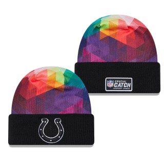 Indianapolis Colts Black 2023 Crucial Catch Cuffed Knit Hat