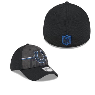 Men's Indianapolis Colts Black 2023 NFL Training Camp Team Colorway 39THIRTY Flex Fit Hat