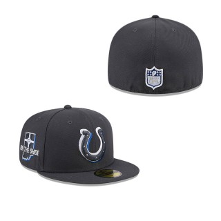 Indianapolis Colts Graphite Official 2024 NFL Draft On Stage 59FIFTY Fitted Hat