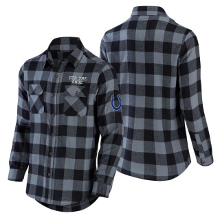Men's Indianapolis Colts NFL x Darius Rucker Collection by Fanatics Black Flannel Long Sleeve Button-Up Shirt