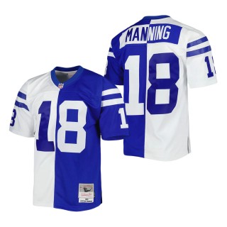 Men's Indianapolis Colts Peyton Manning Mitchell & Ness Royal White 1998 Split Legacy Replica Jersey