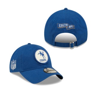 Men's Indianapolis Colts Royal 2022 Sideline 9TWENTY Historic Adjustable Hat