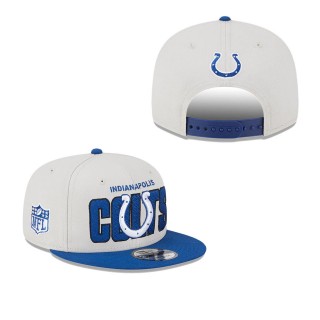Men's Indianapolis Colts Stone Royal 2023 NFL Draft 9FIFTY Snapback Adjustable Hat