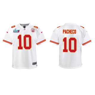 Isaih Pacheco Youth Kansas City Chiefs Super Bowl LVII White Game Jersey