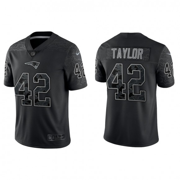 J.J. Taylor New England Patriots Black Reflective Limited Jersey