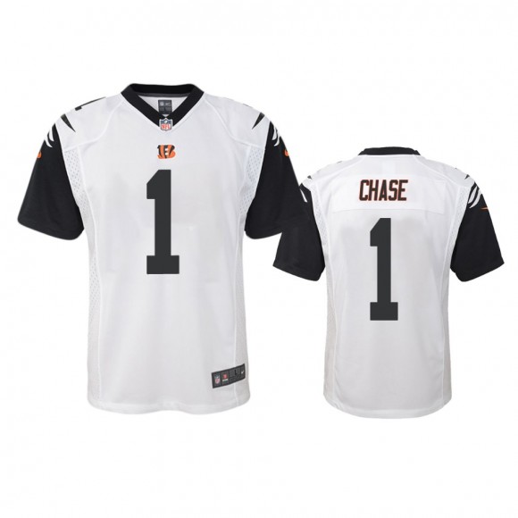 Cincinnati Bengals Ja'Marr Chase White Color Rush Game Jersey