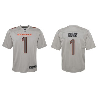 Ja'Marr Chase Youth Cincinnati Bengals Gray Atmosphere Game Jersey