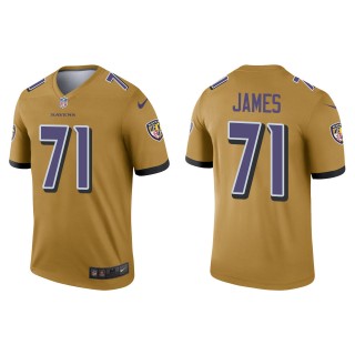 Men's Baltimore Ravens Ja'Wuan James Gold Inverted Legend Jersey