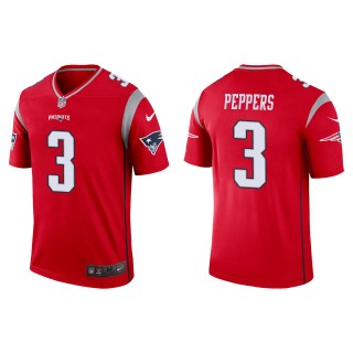 Men's New England Patriots Jabrill Peppers Red Inverted Legend Jersey
