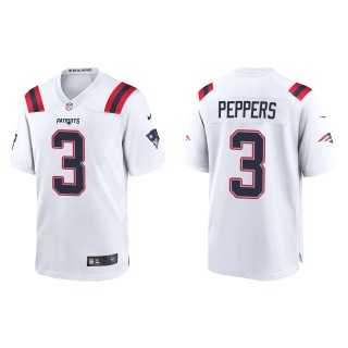 Men's New England Patriots Jabrill Peppers White Game Jersey