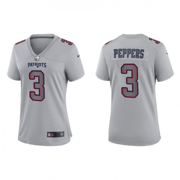 Jabrill Peppers Women's New England Patriots Gray Atmosphere Fashion Game Jersey