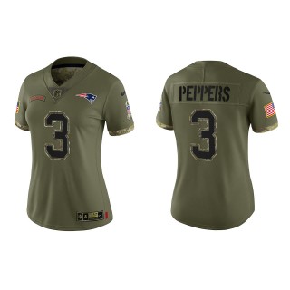 Jabrill Peppers Women's New England Patriots Olive 2022 Salute To Service Limited Jersey