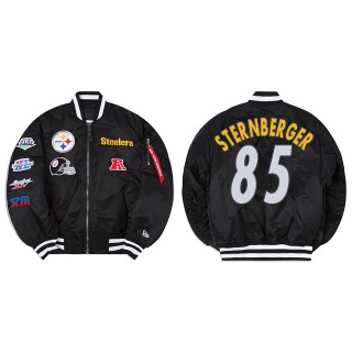 Jace Sternberger Alpha Industries X Pittsburgh Steelers MA-1 Bomber Black Jacket
