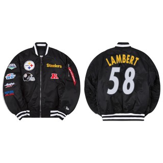 Jack Lambert Alpha Industries X Pittsburgh Steelers MA-1 Bomber Black Jacket