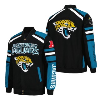 Jacksonville Jaguars G-III Sports by Carl Banks Black Power Forward Racing Full-Snap Jacket