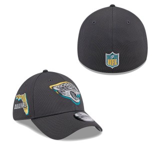 Jacksonville Jaguars Graphite 2024 NFL Draft 39THIRTY Flex Hat