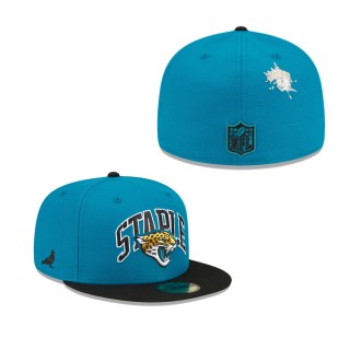 Men's Jacksonville Jaguars Teal Black NFL x Staple Collection 59FIFTY Fitted Hat