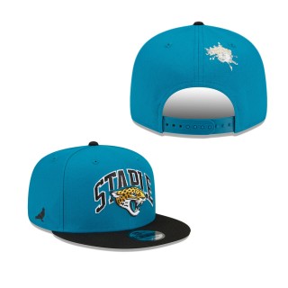 Men's Jacksonville Jaguars Teal Black NFL x Staple Collection 9FIFTY Snapback Adjustable Hat