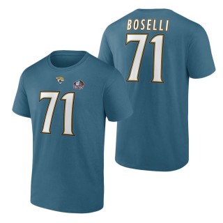 Men's Jacksonville Jaguars Tony Boselli Teal Hall of Fame Name & Number T-Shirt