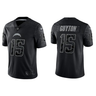Jalen Guyton Los Angeles Chargers Black Reflective Limited Jersey