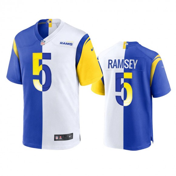 Los Angeles Rams Jalen Ramsey 2021 Royal White Split Game Jersey