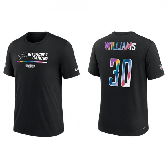 Jamaal Williams Detroit Lions Black 2022 NFL Crucial Catch Performance T-Shirt