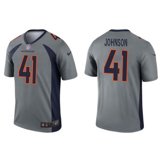 Men's Denver Broncos Jamar Johnson Gray Inverted Legend Jersey