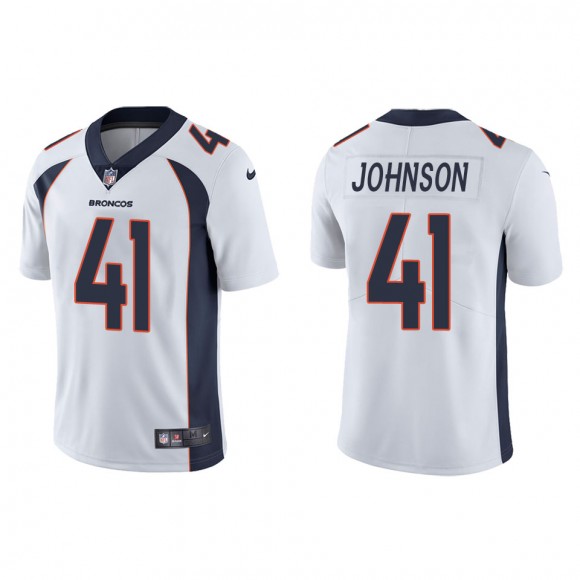 Men's Denver Broncos Jamar Johnson White Vapor Limited Jersey