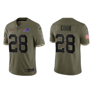 James Cook Buffalo Bills Olive 2022 Salute To Service Limited Jersey