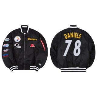 James Daniels Alpha Industries X Pittsburgh Steelers MA-1 Bomber Black Jacket