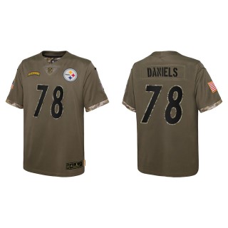 James Daniels Youth Pittsburgh Steelers Olive 2022 Salute To Service Limited Jersey