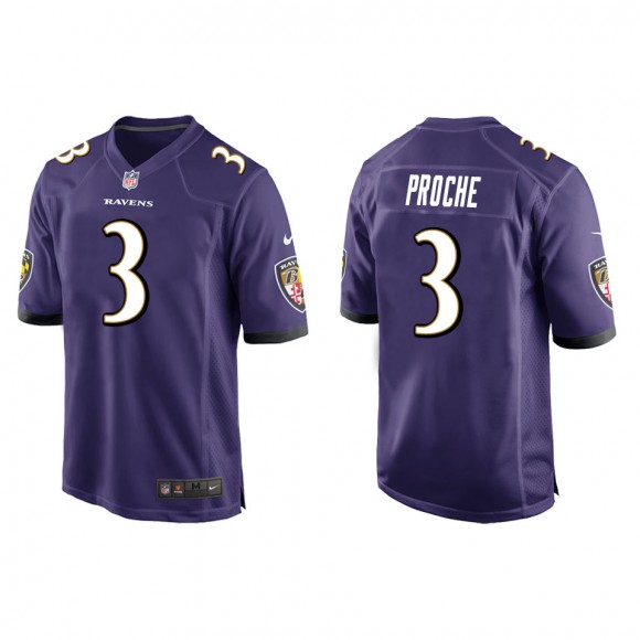 Men's Baltimore Ravens James Proche Purple Game Jersey