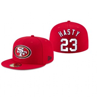 San Francisco 49ers JaMycal Hasty Scarlet Omaha 59FIFTY Fitted Hat