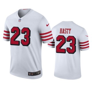 San Francisco 49ers JaMycal Hasty White Color Rush Legend Jersey