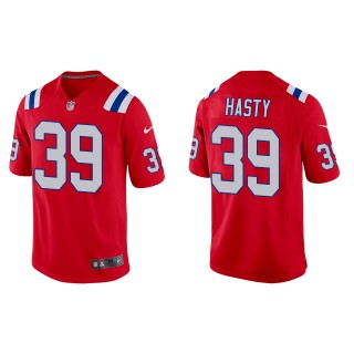 Patriots JaMycal Hasty Red Alternate Game Jersey