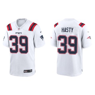 Patriots JaMycal Hasty White Game Jersey