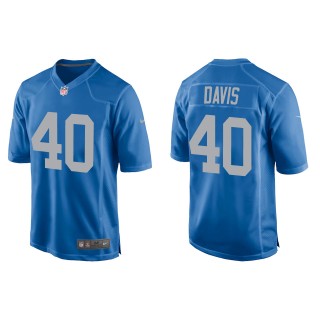 Men's Detroit Lions Jarrad Davis Blue Throwback Game Jersey