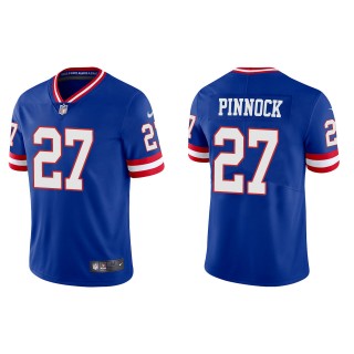 Men's New York Giants Jason Pinnock Royal Classic Vapor Limited Jersey