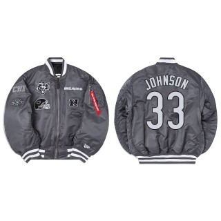 Jaylon Johnson Alpha Industries X Chicago Bears Gray MA-1 Bomber Gray Jacket