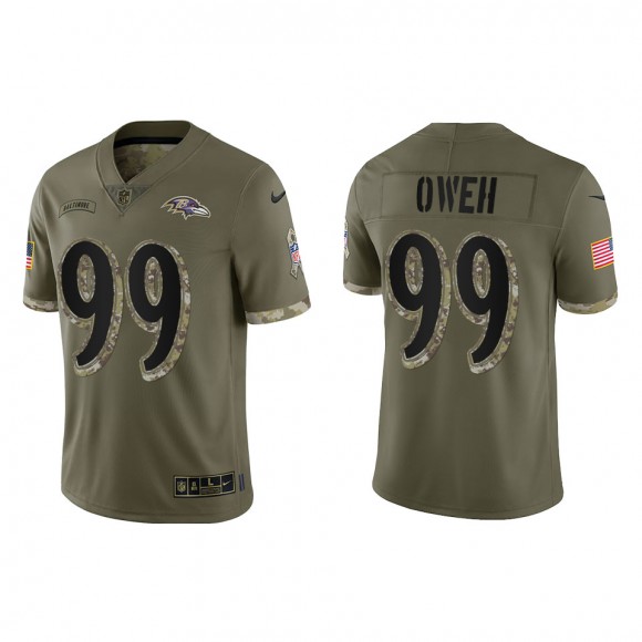 Jayson Oweh Baltimore Ravens Olive 2022 Salute To Service Limited Jersey