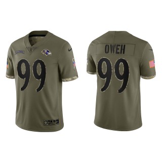 Jayson Oweh Baltimore Ravens Olive 2022 Salute To Service Limited Jersey