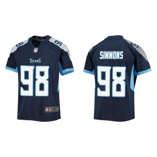 Jeffery Simmons Youth Tennessee Titans Navy Game Jersey
