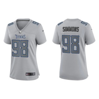 Jeffery Simmons Women's Tennessee Titans Gray Atmosphere Fashion Game Jersey