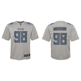 Jeffery Simmons Youth Tennessee Titans Gray Atmosphere Game Jersey