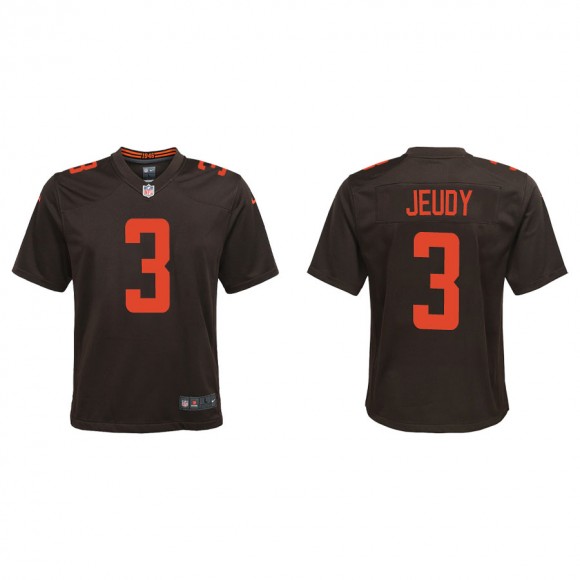 Youth Jerry Jeudy Browns Brown Alternate Game Jersey