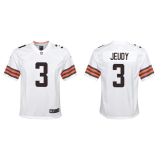 Youth Jerry Jeudy Browns White Game Jersey