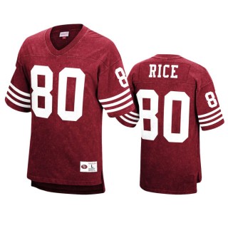 San Francisco 49ers Jerry Rice Red Acid Wash Jersey