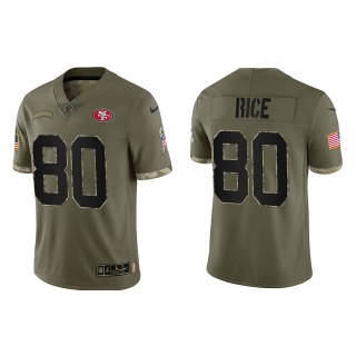 Jerry Rice San Francisco 49ers Olive 2022 Salute To Service Limited Jersey