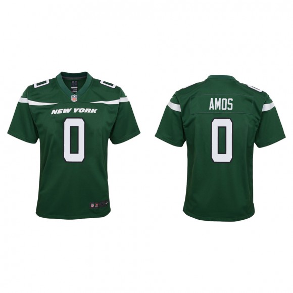 Youth Adrian Amos Jets Green Game Jersey