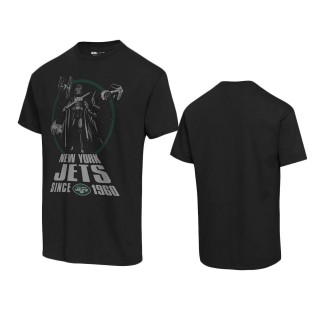 New York Jets Black Disney Star Wars Empire Title Crawl T-Shirt